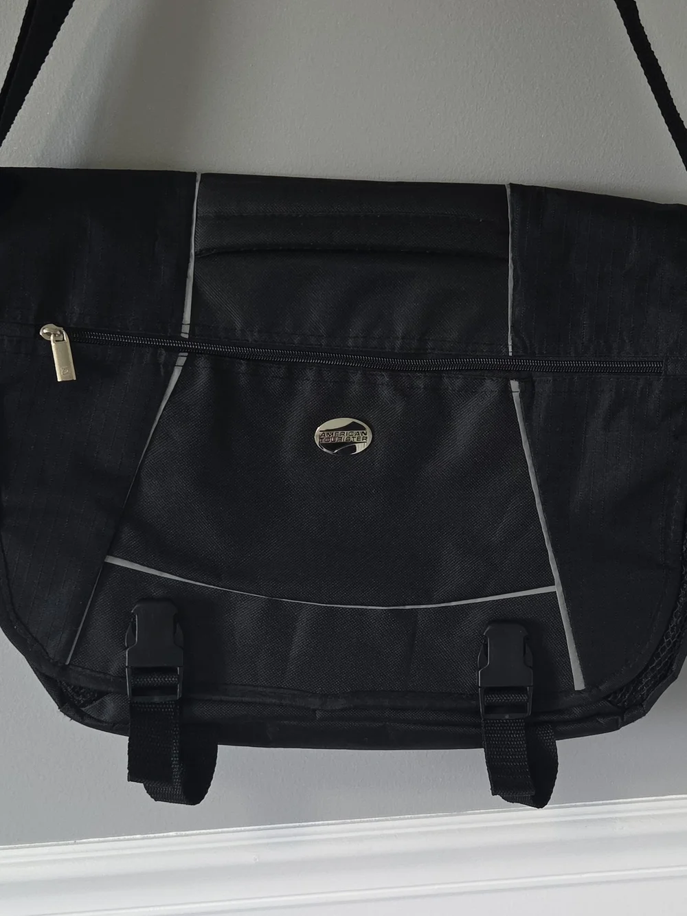 Black Laptop Messenger Bag  - Durable Everyday Carry Padded Divider Multi Pocket